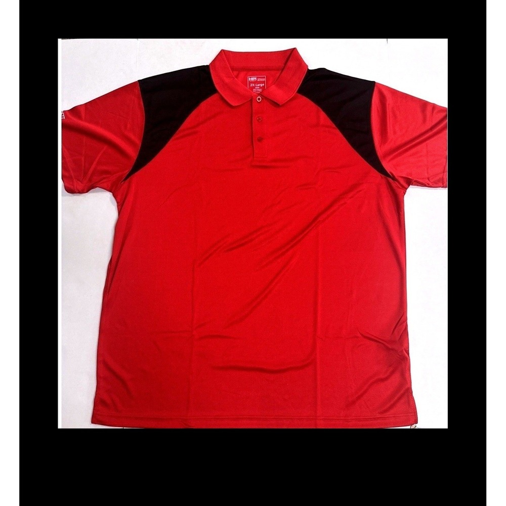 HPI Direct Mens Red Black Colorblock Short Sleeve Polo Shirt Size Small HS1650RD